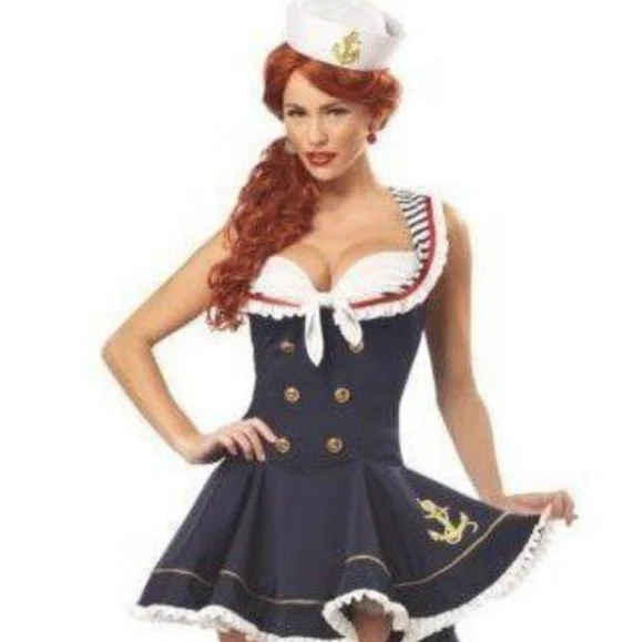 Sailor Dress Costume Set For Women Navy Suit Carnival  xl 12-14 - Picture 2 of 5